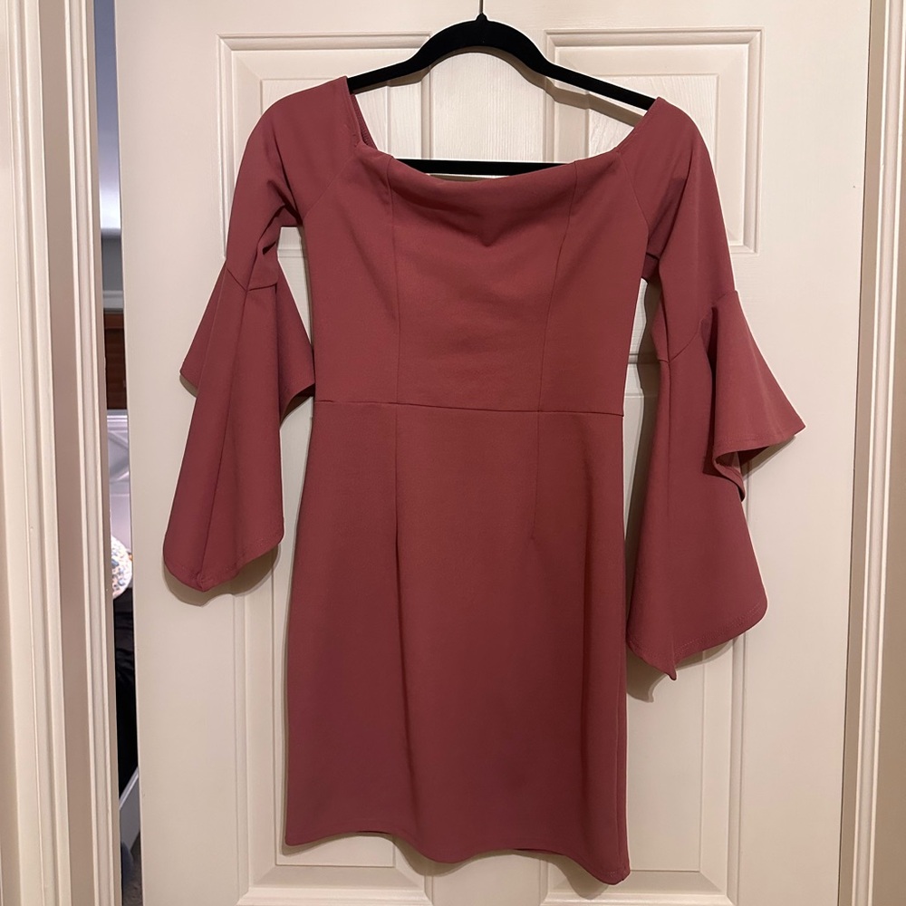 Charlotte Russe Mauve Long Sleeve Dress